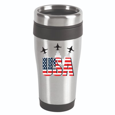 USA Pilot 4th Of July Patriotic 16oz Travel Tumbler