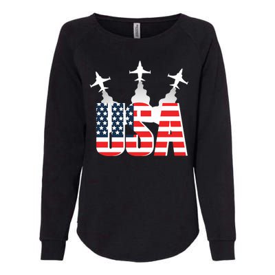 USA Pilot 4th Of July Patriotic Womens California Wash Sweatshirt