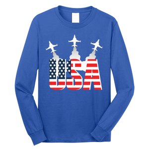 USA Pilot 4th Of July Patriotic Long Sleeve Shirt