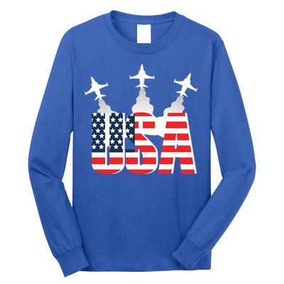 USA Pilot 4th Of July Patriotic Long Sleeve Shirt