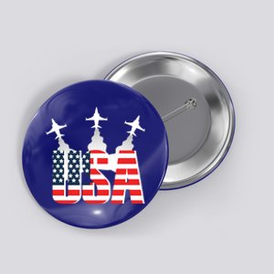 USA Pilot 4th Of July Patriotic Button