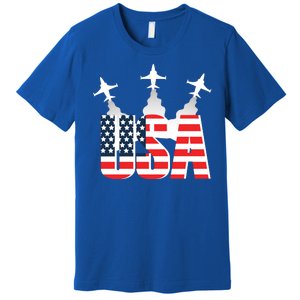 USA Pilot 4th Of July Patriotic Premium T-Shirt