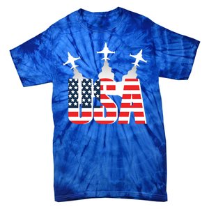 USA Pilot 4th Of July Patriotic Tie-Dye T-Shirt