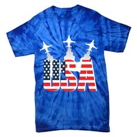 USA Pilot 4th Of July Patriotic Tie-Dye T-Shirt