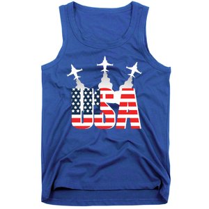 USA Pilot 4th Of July Patriotic Tank Top