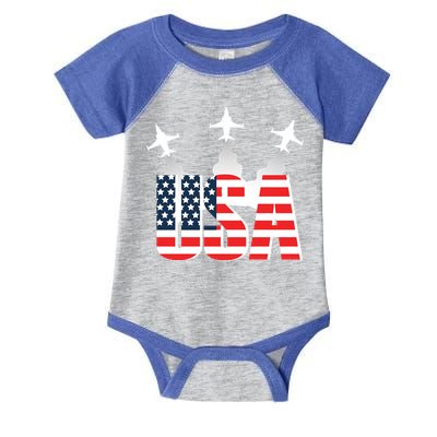 USA Pilot 4th Of July Patriotic Infant Baby Jersey Bodysuit