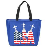 USA Pilot 4th Of July Patriotic Zip Tote Bag