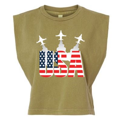 USA Pilot 4th Of July Patriotic Garment-Dyed Women's Muscle Tee
