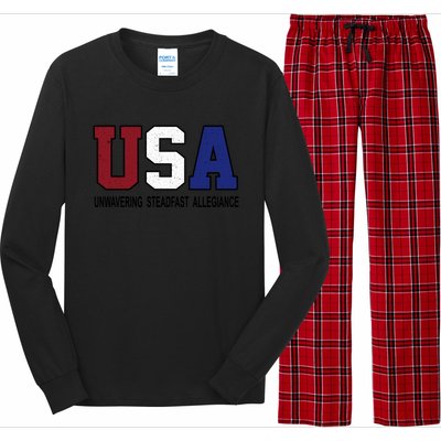 Usa Patriotic 4th Of July American Trump Conservative Funny Gift Long Sleeve Pajama Set