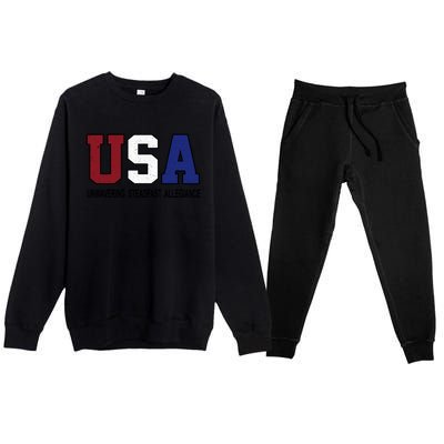 Usa Patriotic 4th Of July American Trump Conservative Funny Gift Premium Crewneck Sweatsuit Set