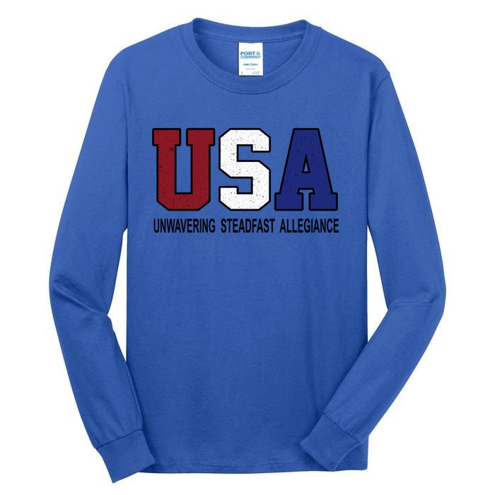 Usa Patriotic 4th Of July American Trump Conservative Funny Gift Tall Long Sleeve T-Shirt