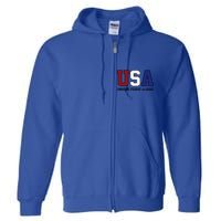 Usa Patriotic 4th Of July American Trump Conservative Funny Gift Full Zip Hoodie