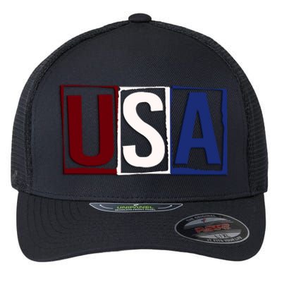 USA Patriotic 4th Of July Flexfit Unipanel Trucker Cap