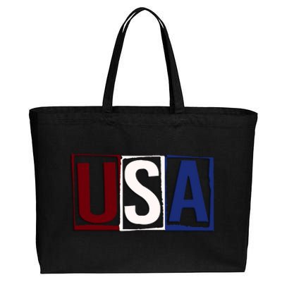 USA Patriotic 4th Of July Cotton Canvas Jumbo Tote