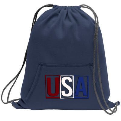 USA Patriotic 4th Of July Sweatshirt Cinch Pack Bag