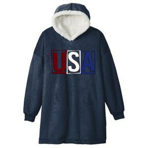 USA Patriotic 4th Of July Hooded Wearable Blanket