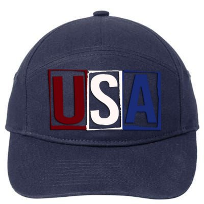 USA Patriotic 4th Of July 7-Panel Snapback Hat