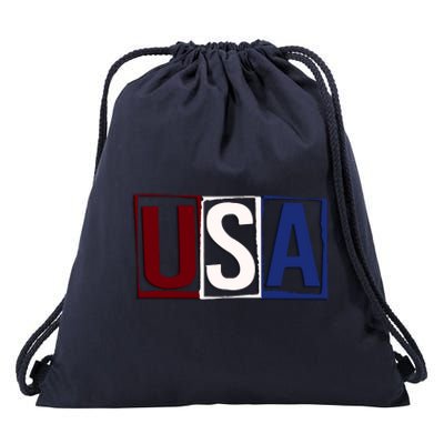 USA Patriotic 4th Of July Drawstring Bag