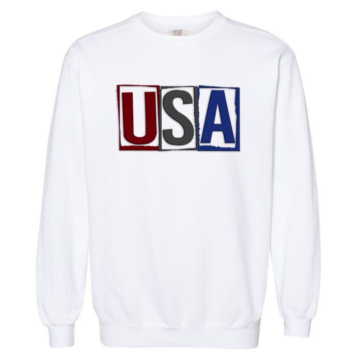 USA Patriotic 4th Of July Garment-Dyed Sweatshirt