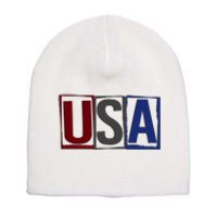 USA Patriotic 4th Of July Short Acrylic Beanie