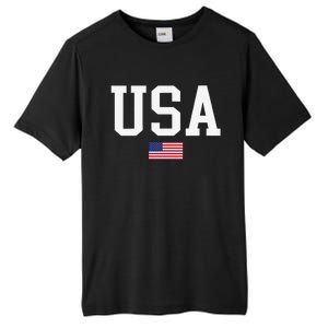 Usa Patriotic American Flag For Us Tall Fusion ChromaSoft Performance T-Shirt