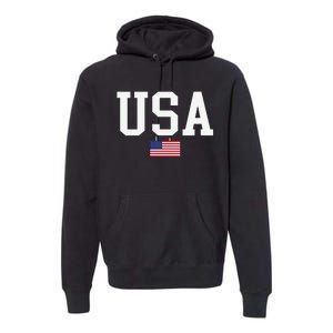 Usa Patriotic American Flag For Us Premium Hoodie