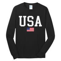 Usa Patriotic American Flag For Us Tall Long Sleeve T-Shirt