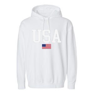 Usa Patriotic American Flag For Us Garment-Dyed Fleece Hoodie