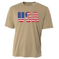 Usa Patriotic American Flag Cooling Performance Crew T-Shirt