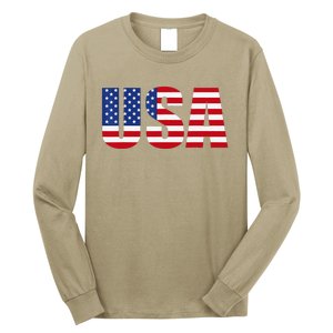 Usa Patriotic American Flag Long Sleeve Shirt