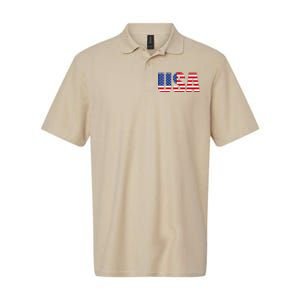 Usa Patriotic American Flag Softstyle Adult Sport Polo