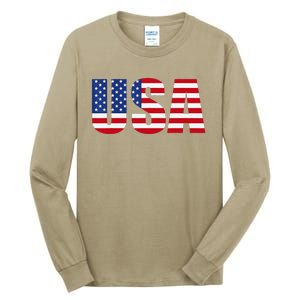 Usa Patriotic American Flag Tall Long Sleeve T-Shirt