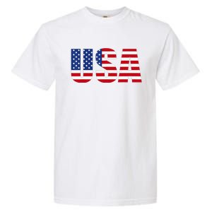 Usa Patriotic American Flag Garment-Dyed Heavyweight T-Shirt