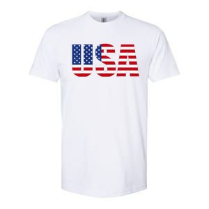 Usa Patriotic American Flag Softstyle CVC T-Shirt