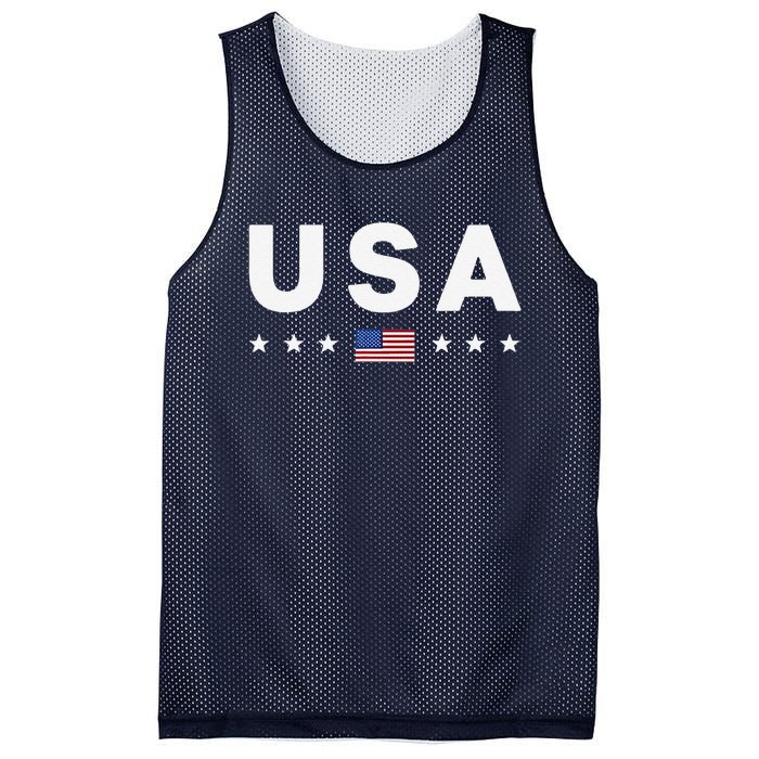 Usa Patriotic American Flag July 4th Mesh Reversible Basketball Jersey Tank