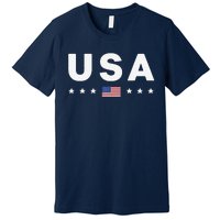 Usa Patriotic American Flag July 4th Premium T-Shirt