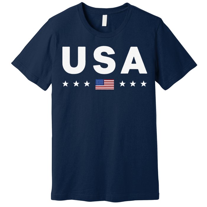 Usa Patriotic American Flag July 4th Premium T-Shirt