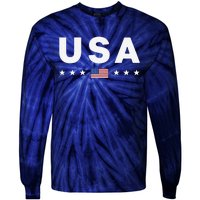 Usa Patriotic American Flag July 4th Tie-Dye Long Sleeve Shirt