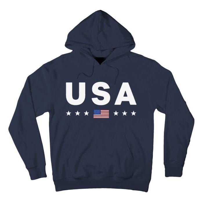 Usa Patriotic American Flag July 4th Tall Hoodie