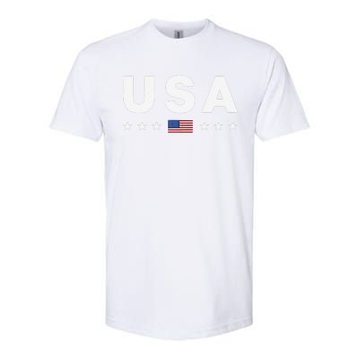 Usa Patriotic American Flag July 4th Softstyle CVC T-Shirt