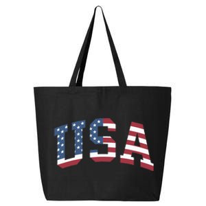 Usa Patriotic American Flag 4th Of July 25L Jumbo Tote