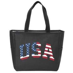 Usa Patriotic American Flag 4th Of July Zip Tote Bag