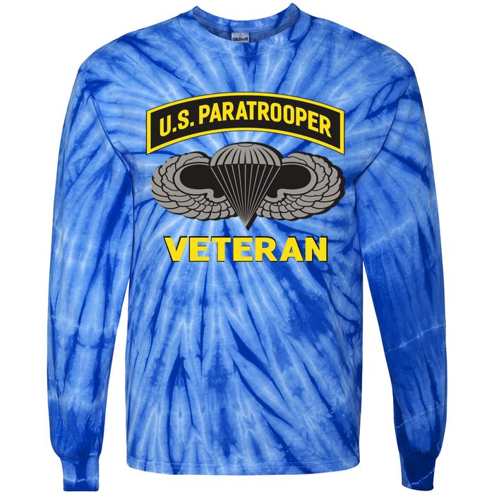 Us Paratrooper Airborne Division Army Veteran Gift Tie-Dye Long Sleeve Shirt