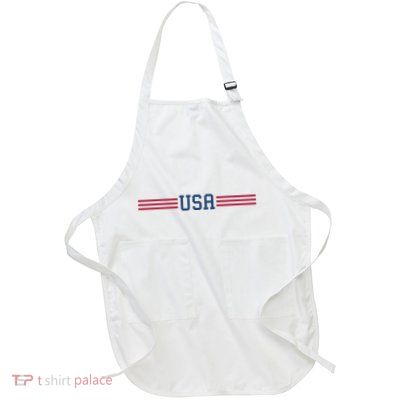 Usa Patriotic American Full-Length Apron With Pockets