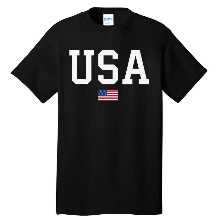 Usa Patriotic American Flag Tall T-Shirt