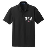 Usa Patriotic American Flag Dry Zone Grid Polo