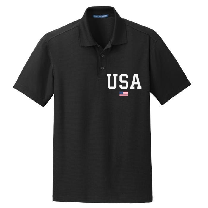 Usa Patriotic American Flag Dry Zone Grid Polo