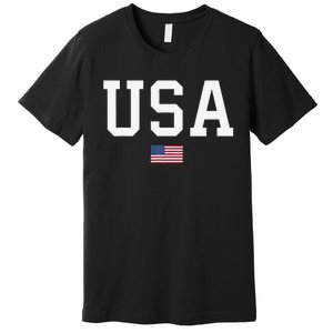 Usa Patriotic American Flag Premium T-Shirt