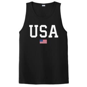 Usa Patriotic American Flag PosiCharge Competitor Tank