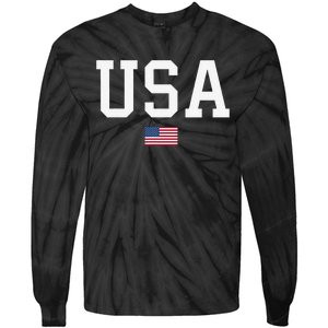 Usa Patriotic American Flag Tie-Dye Long Sleeve Shirt